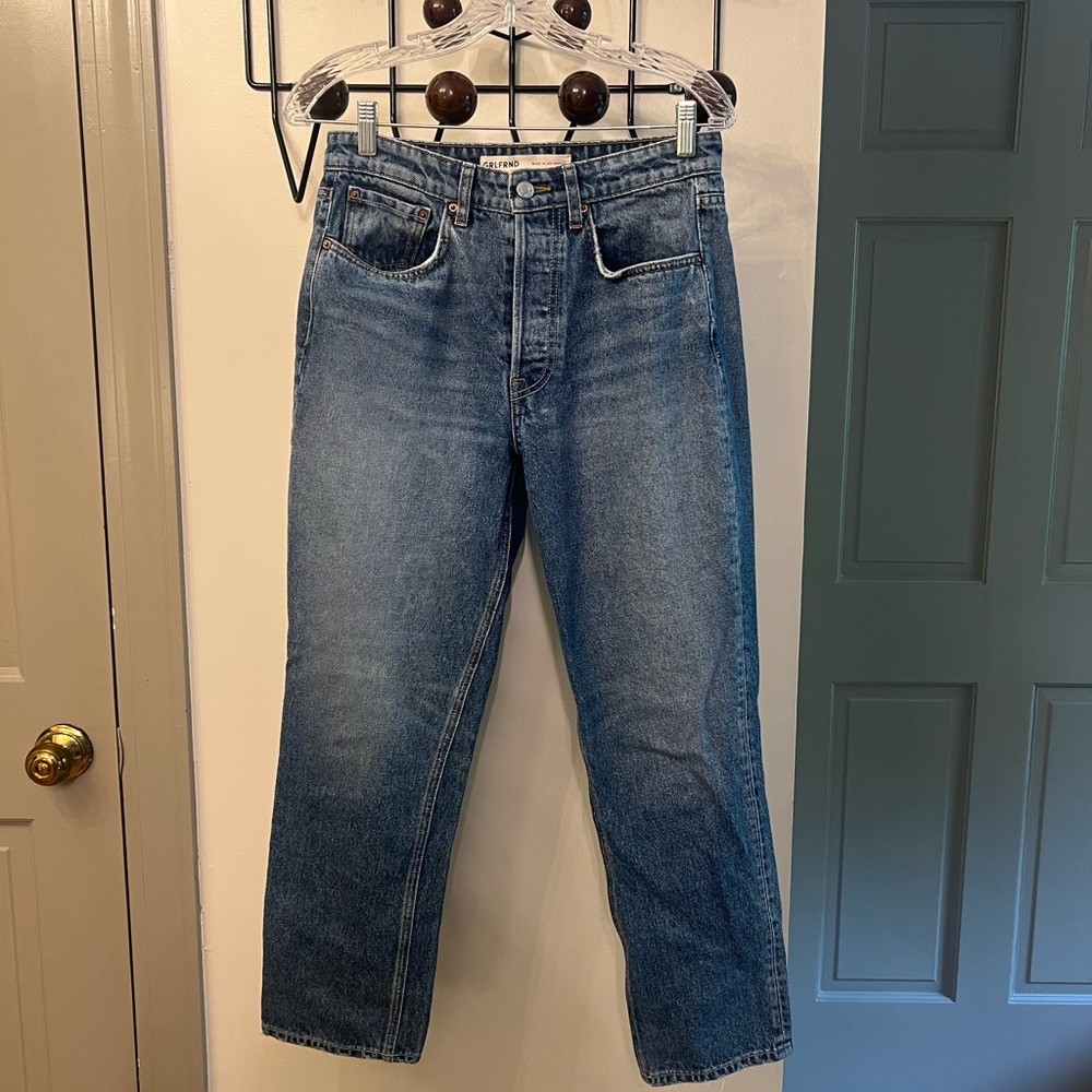 Grlfrnd High Rise Straight Cropped‎ Jeans